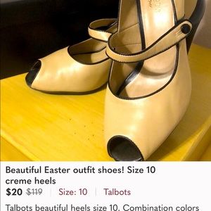 Beautiful Easter outfit shoes! Size 10 creme heels
